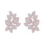 Load image into Gallery viewer, Flower shaped stud earrings in rose gold with white diamonds of 3.11 ct in weight
