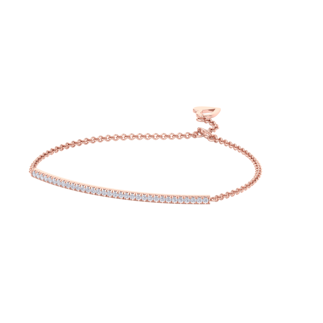 Classic bracelet in rose gold with white diamonds of 0.31 ct in weight