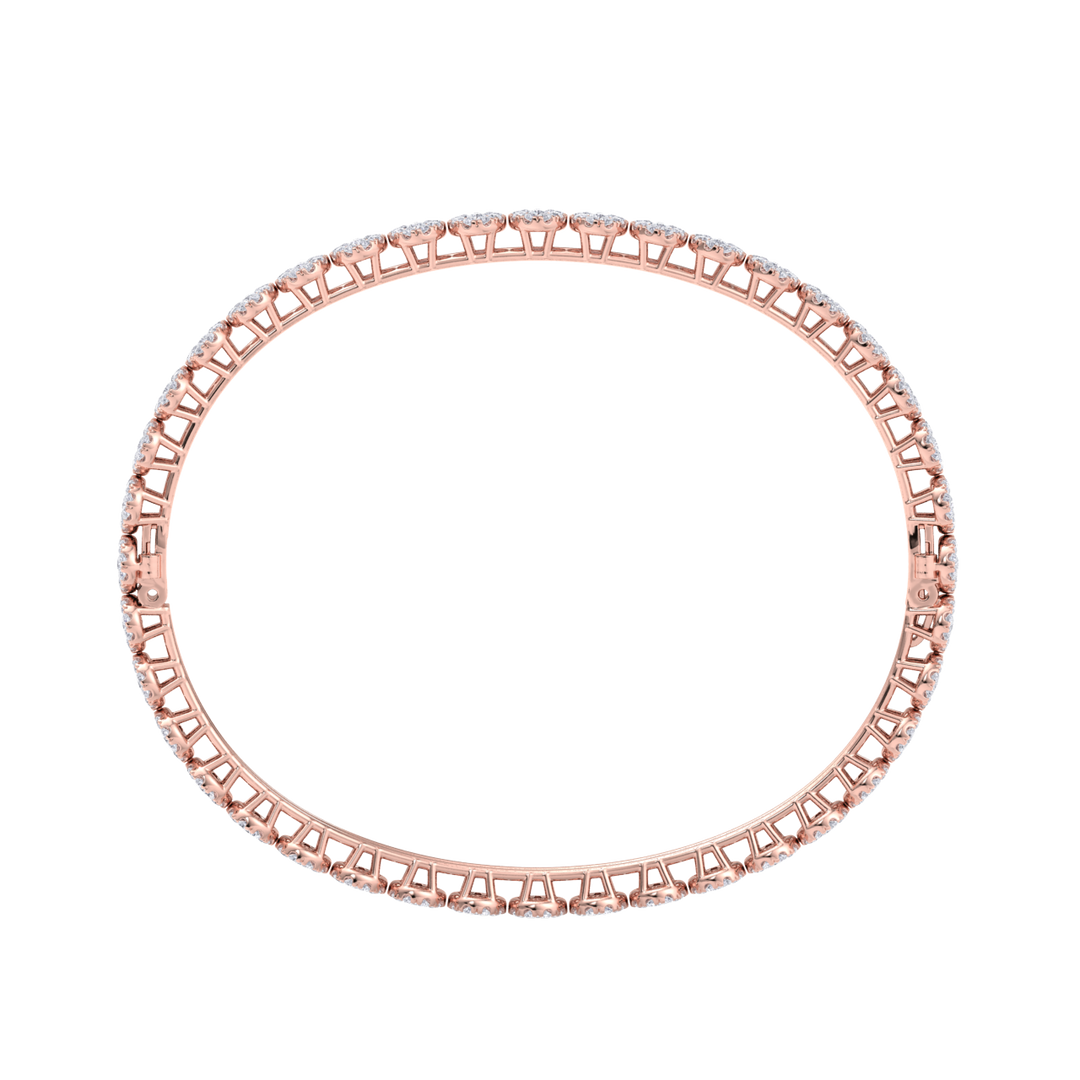 Diamond bracelet in rose gold with white diamonds of 2.28 ct in weight