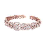 Load image into Gallery viewer, Statement bracelet in rose gold with white diamonds of 3.09 ct in weight
