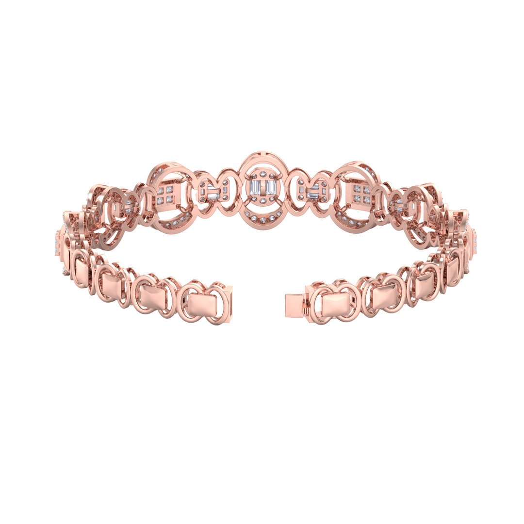 Statement bracelet in white gold with white diamonds of 1.77 ct in weight