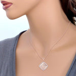 Load image into Gallery viewer, Square Pendant in yellow gold with white diamonds of 0.61 ct in weight
