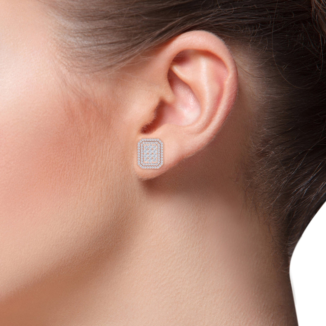 3 in 1 earrings in white gold with white diamonds of 0.97 ct in weight