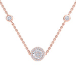 Load image into Gallery viewer, Beautiful Necklace in rose gold with white diamonds of 0.37 ct in weight
