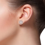 Load image into Gallery viewer, Stud earrings in rose gold with white diamonds of 1.45 ct in weight
