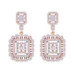 Load image into Gallery viewer, Drop earrings in rose gold with white diamonds of 3.00 ct in weight
