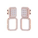 Load image into Gallery viewer, 3 in 1 earrings in rose gold with white diamonds of 0.97 ct in weight
