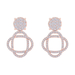 Load image into Gallery viewer, 3 in 1 earrings in yellow gold with white diamonds of 1.01 ct in weight
