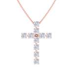 Load image into Gallery viewer, Diamond Cross Pendant in yellow gold with white diamonds of 1.10 ct in weight
