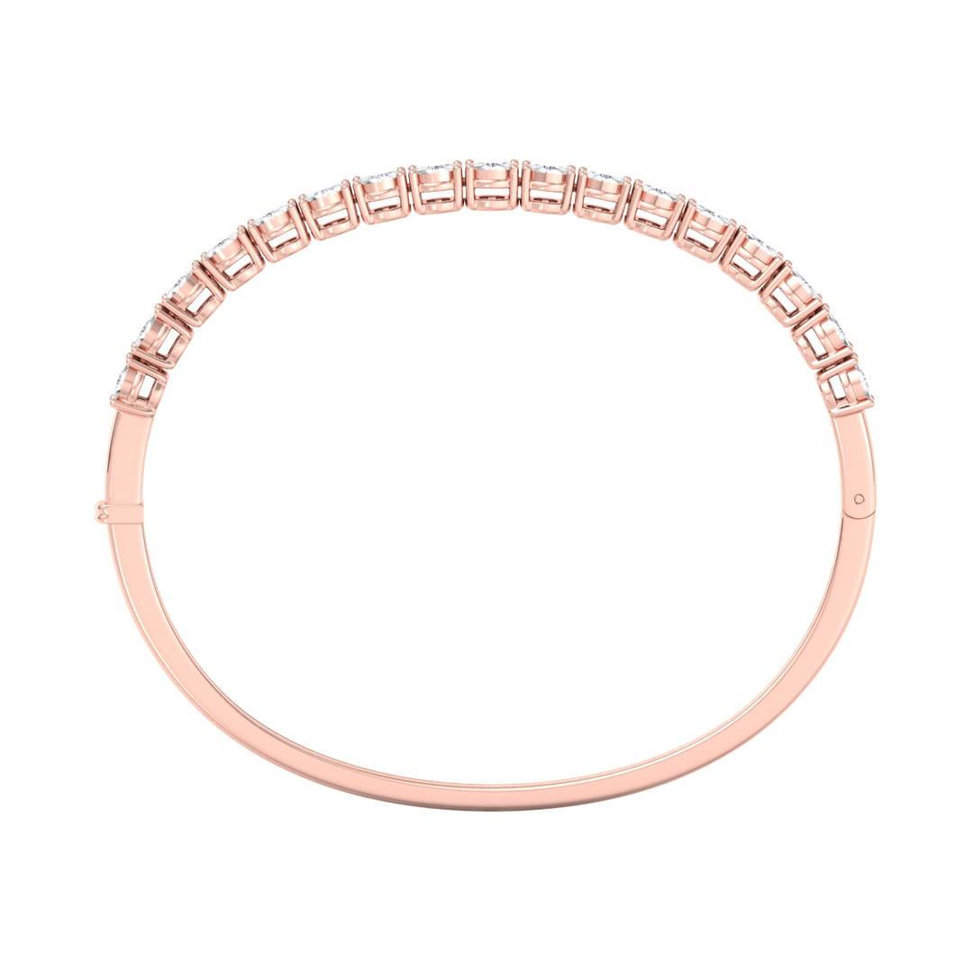 Bangle with miracle plates in rose gold with white diamonds of 1.53 ct in weight