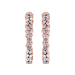 Load image into Gallery viewer, Baguette diamond hoops earrings in rose gold with white diamonds of 0.73 ct in weight
