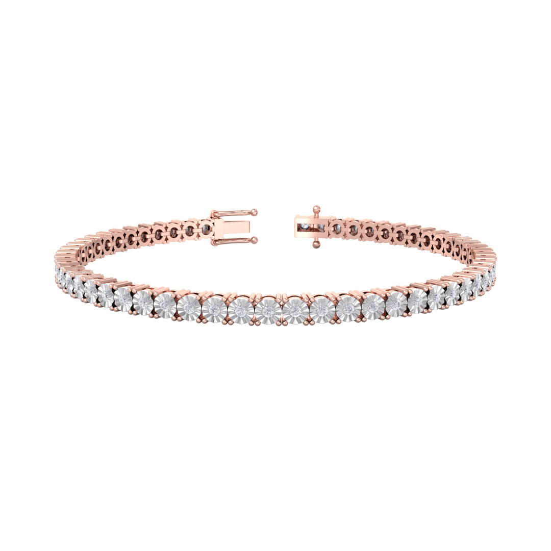 Tennis bracelet in white gold with white diamonds of 0.88 ct in weight