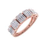 Load image into Gallery viewer, Baguette half eternity ring in rose gold with white diamonds of 2.28 ct in weight
