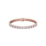 Load image into Gallery viewer, Baguette tennis bracelet in yellow gold with white diamonds of 4.18 ct in weight
