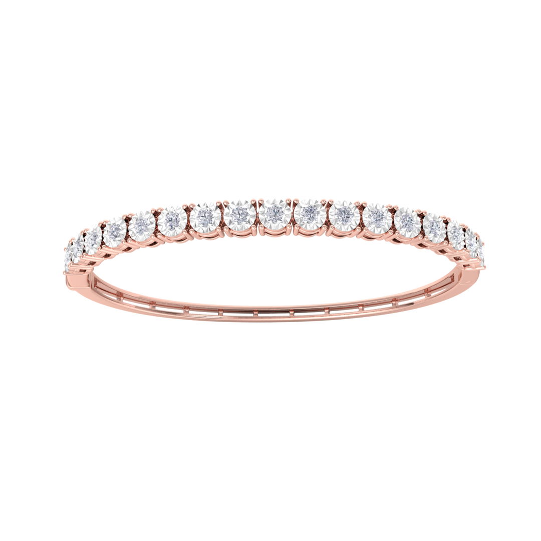 Bangle with miracle plates in white gold with white diamonds of 1.53 ct in weight