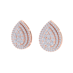 Load image into Gallery viewer, 3 in 1 earrings in rose gold with white diamonds of 0.85 ct in weight
