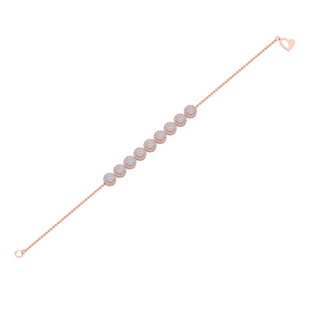 Diamond bracelet in rose gold with white diamonds of 1.12 ct in weight