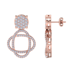 Load image into Gallery viewer, 3 in 1 earrings in yellow gold with white diamonds of 1.01 ct in weight
