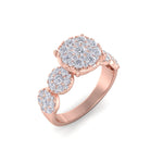 Load image into Gallery viewer, Bridal ring in rose gold with white diamonds of 2.29 ct in weight
