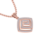 Load image into Gallery viewer, Square Pendant in rose gold with white diamonds of 0.61 ct in weight
