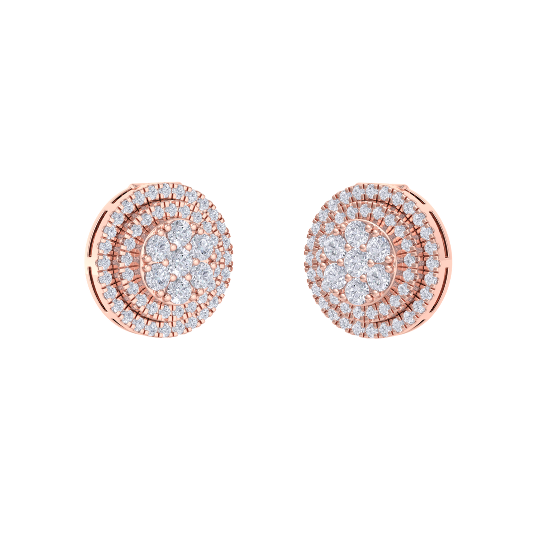 3 in 1 earrings in white gold with white diamonds of 0.79 ct in weight