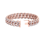 Load image into Gallery viewer, Baguette diamond curb chain in rose gold with white diamonds of 5.26 ct
