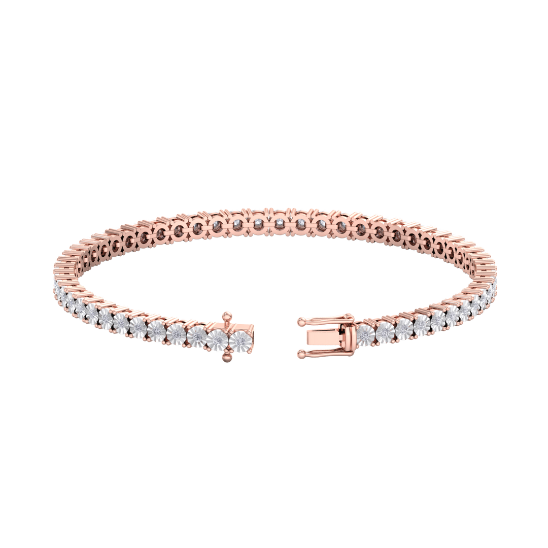 Tennis bracelet in white gold with white diamonds of 0.88 ct in weight