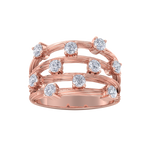 Load image into Gallery viewer, Multi-band ring in rose gold with white diamonds of 0.90 ct in weight
