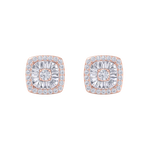 Load image into Gallery viewer, Square halo earrings in white gold with white diamonds of 0.60 ct in weight
