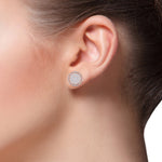 Load image into Gallery viewer, Halo stud earrings in white gold with white diamonds of 1.11 ct in weight
