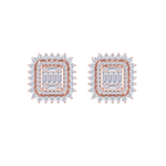 Load image into Gallery viewer, Elegant stud earrings in rose gold with white diamond of 1.43 ct in weight
