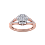 Load image into Gallery viewer, Cluster engagement ring in white gold with white diamonds of 0.44 ct in weight
