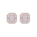 Load image into Gallery viewer, Square stud earrings in rose gold with white diamonds of 0.87 ct in weight
