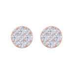 Load image into Gallery viewer, Round stud earrings in rose gold with white diamonds of 2.45 ct in weight
