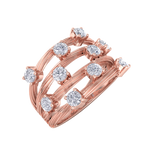 Load image into Gallery viewer, Multi-band ring in rose gold with white diamonds of 0.90 ct in weight
