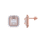 Load image into Gallery viewer, Elegant stud earrings in rose gold with white diamond of 1.43 ct in weight
