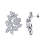 Load image into Gallery viewer, Flower shaped stud earrings in yellow gold with white diamonds of 3.11 ct in weight
