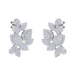 Load image into Gallery viewer, Flower shaped stud earrings in yellow gold with white diamonds of 3.11 ct in weight
