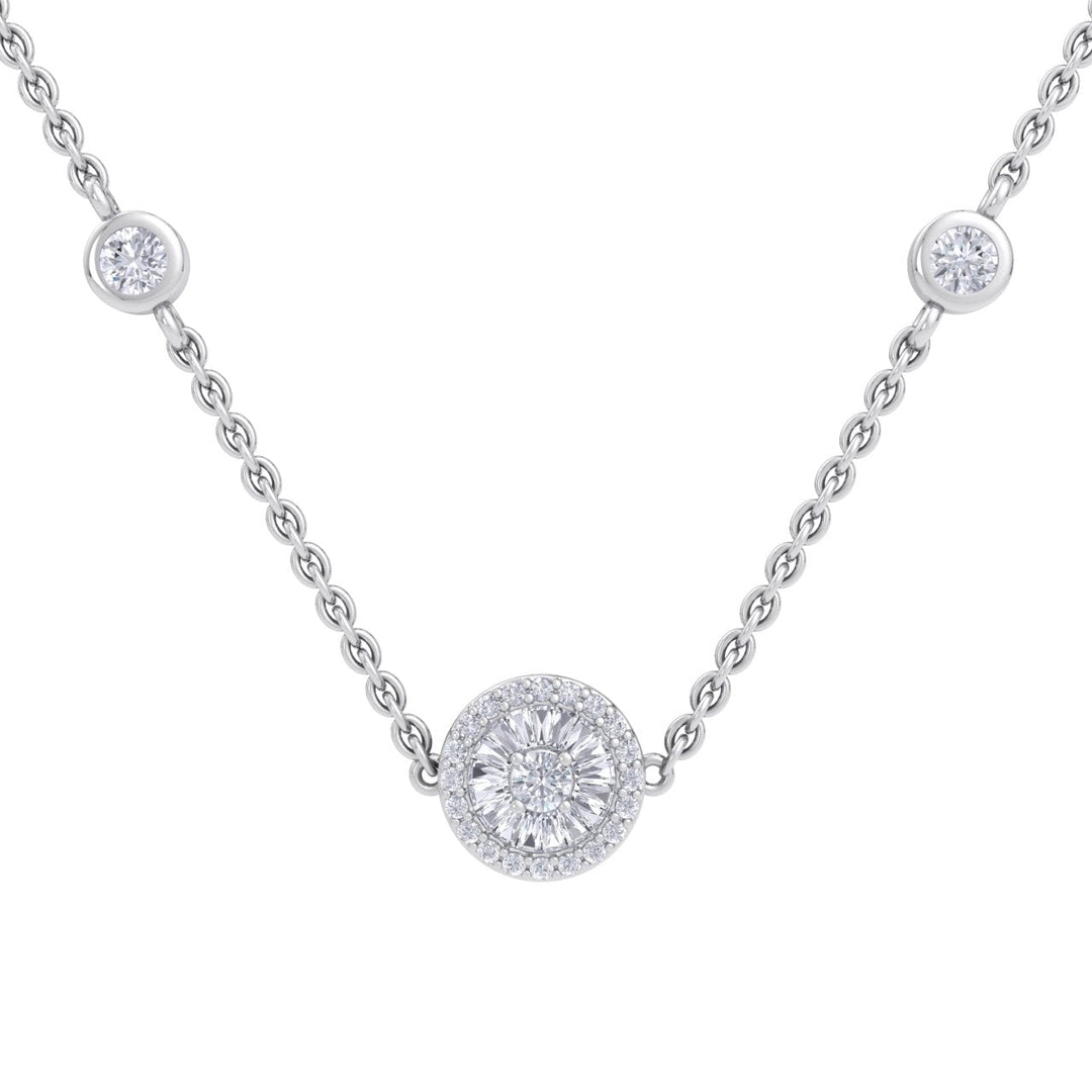 Beautiful Necklace in rose gold with white diamonds of 0.37 ct in weight