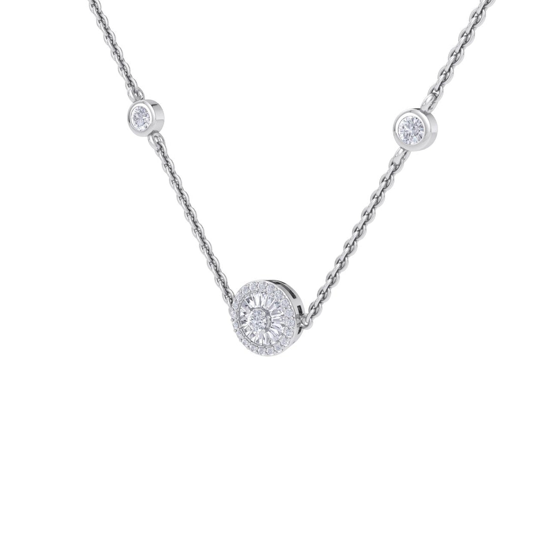 Beautiful Necklace in yellow gold with white diamonds of 0.37 ct in weight