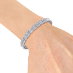 Load image into Gallery viewer, Baguette tennis bracelet in rose gold with white diamonds of 5.20 ct in weight
