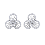 Load image into Gallery viewer, Flower shaped stud earrings in yellow gold with white diamonds of 0.84 ct in weight
