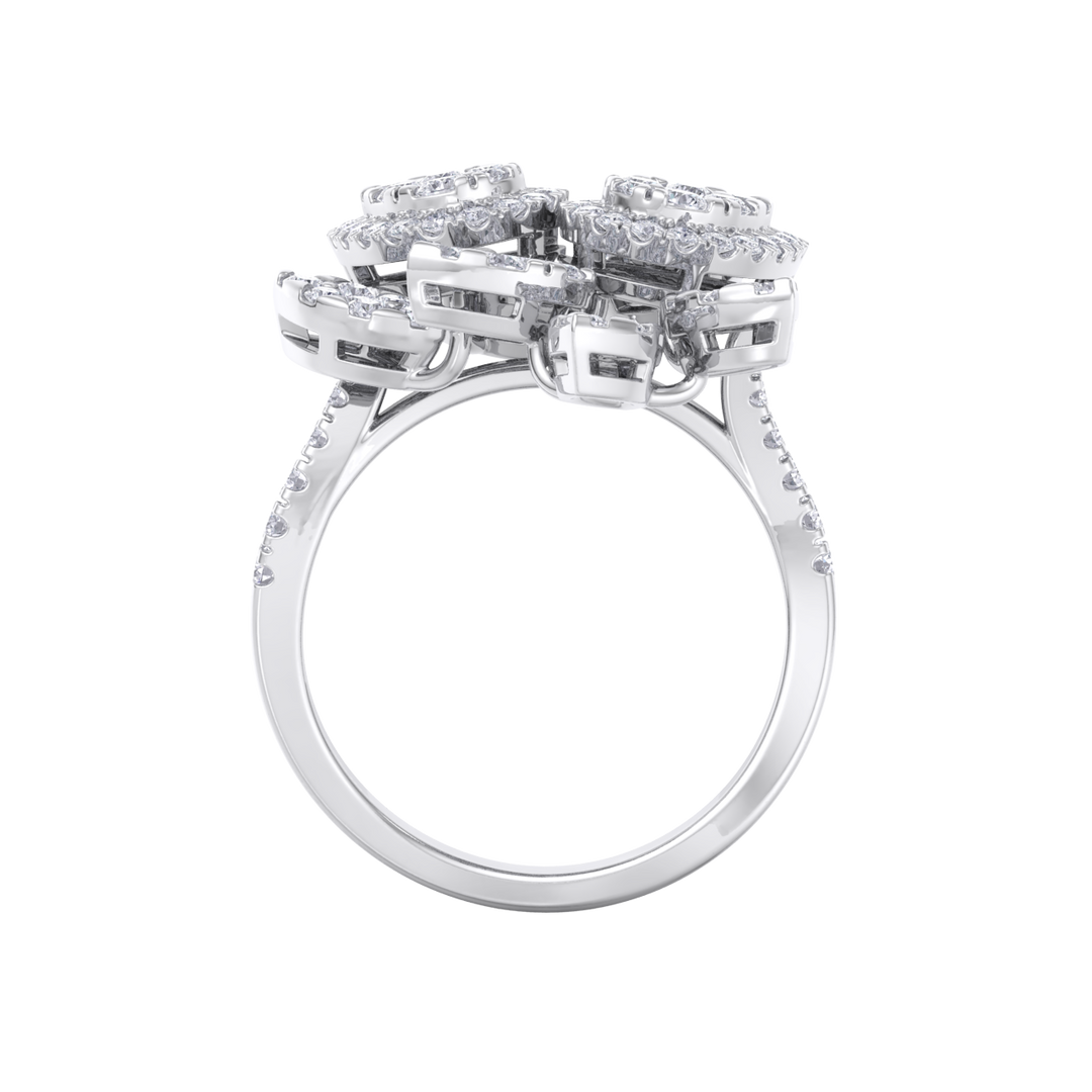 Diamond ring in white gold with white diamonds of 1.76 ct in weight