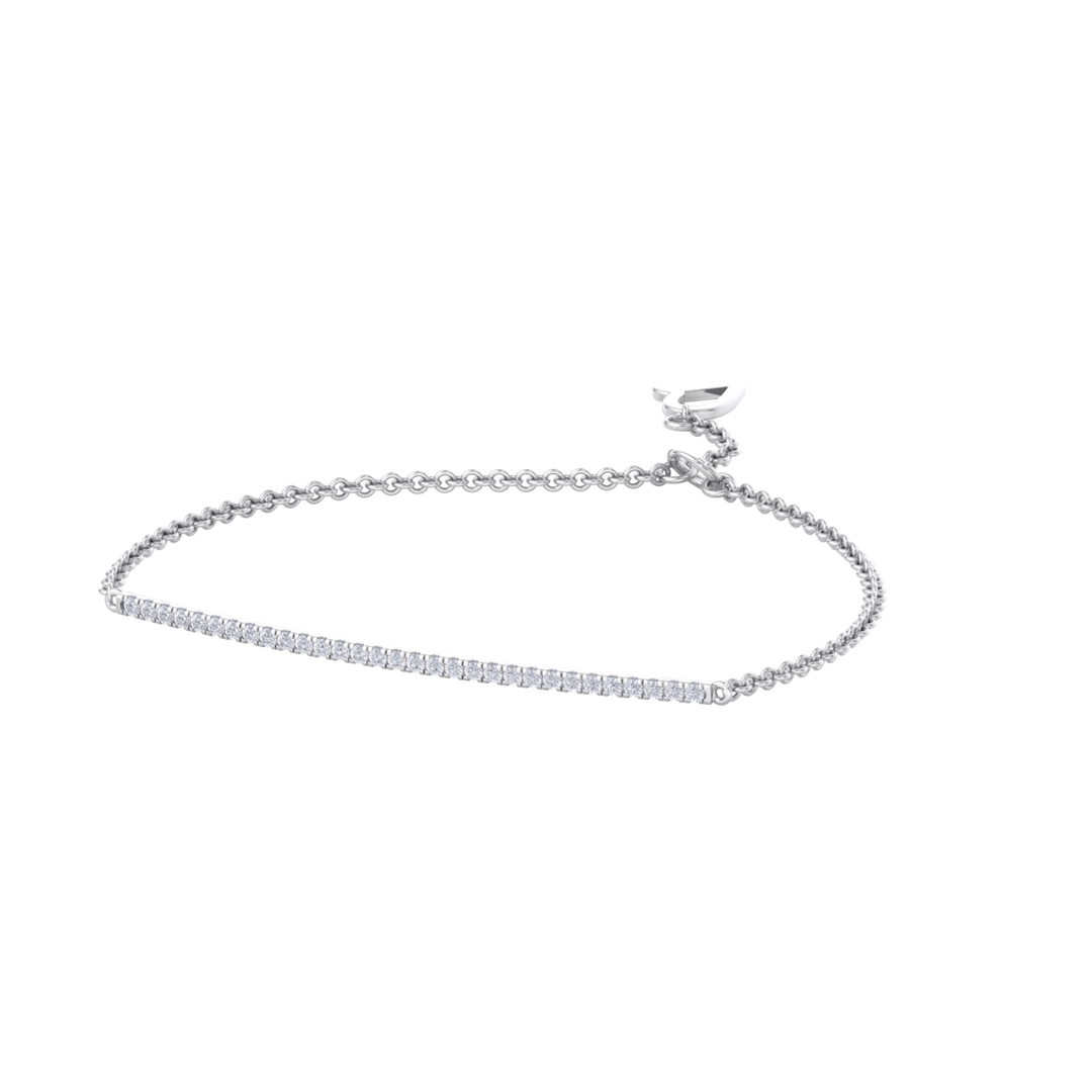 Small bar diamond bracelet in white gold with white diamonds of 0.11 ct in weight