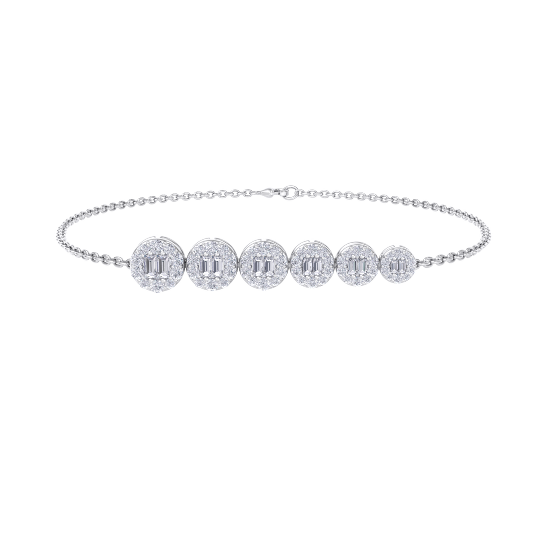 Stylish bracelet in rose gold with white diamonds of 0.72 ct in weight