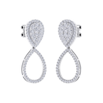 Load image into Gallery viewer, 3 in 1 earrings in yellow gold with white diamonds of 0.85 ct in weight
