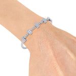 Load image into Gallery viewer, Bracelet in white gold with baguette white diamonds of 2.10 ct in weight
