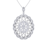 Load image into Gallery viewer, Oval pendant in rose gold with white diamonds of 1.97 ct in weight
