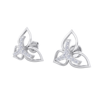 Load image into Gallery viewer, Flower shaped stud earrings in rose gold with white diamonds of 0.24 ct in weight
