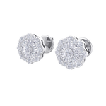 Load image into Gallery viewer, Round shaped stud earrings in white gold with white diamonds of 0.65 ct in weight
